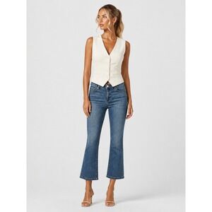 Camila Coelho Wash Blue Cropped Kick Flare Jeans Size 2 XS